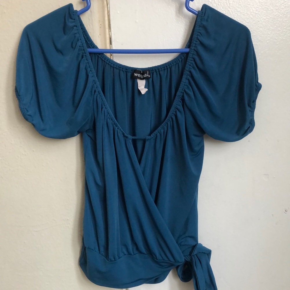 Teal wrap shirt